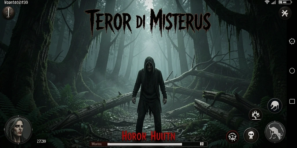 Screenshot antarmuka game Horor Hutan 2739 yang mendebarkan.