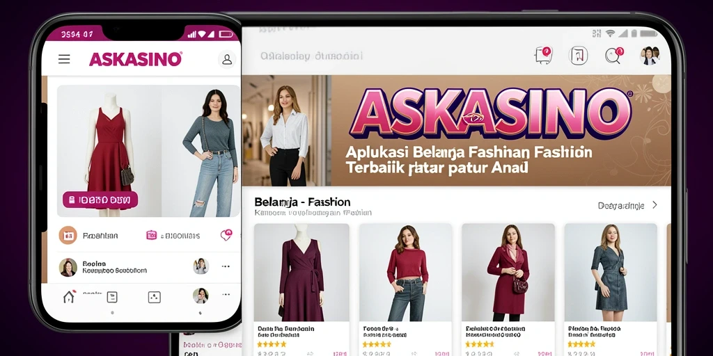 Tampilan antarmuka aplikasi ASKASINO untuk berbelanja fashion.
