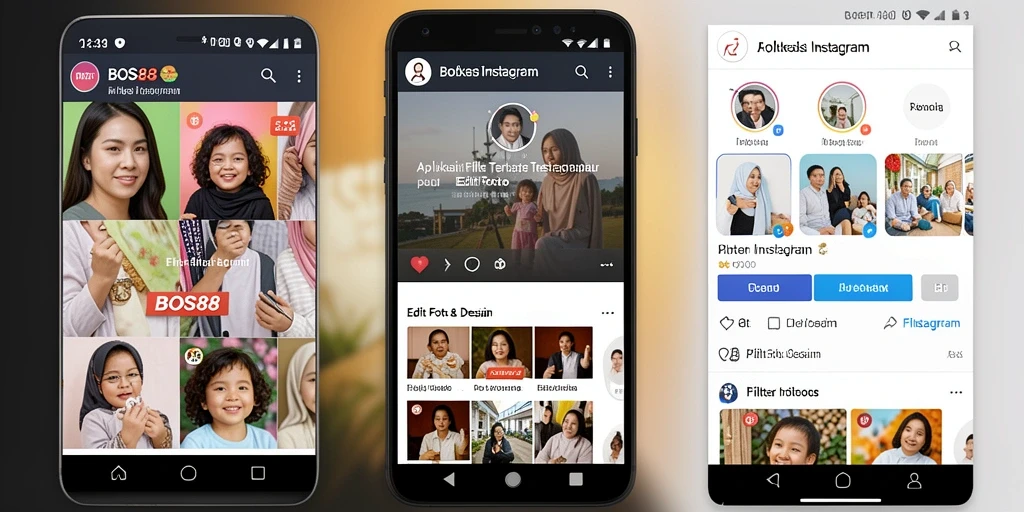 Tampilan antarmuka RAMAH pengguna untuk aplikasi Filter Instagram.