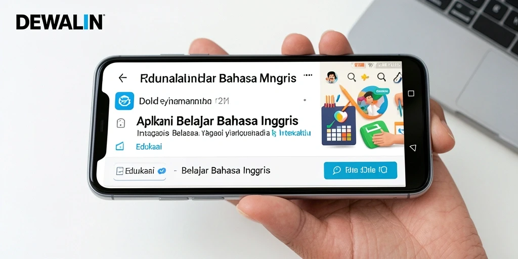 Antarmuka aplikasi DEWALIN untuk belajar bahasa Inggris yang interaktif.