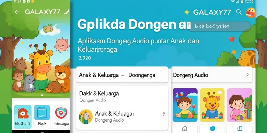 Screenshot utama GALAXY77 menampilkan antarmuka yang interaktif dan menyenangkan.