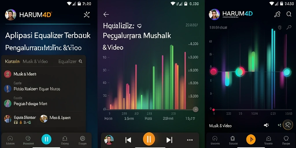 Antarmuka pengguna HARUM4D yang stylish dan fungsi Equalizer yang lengkap.