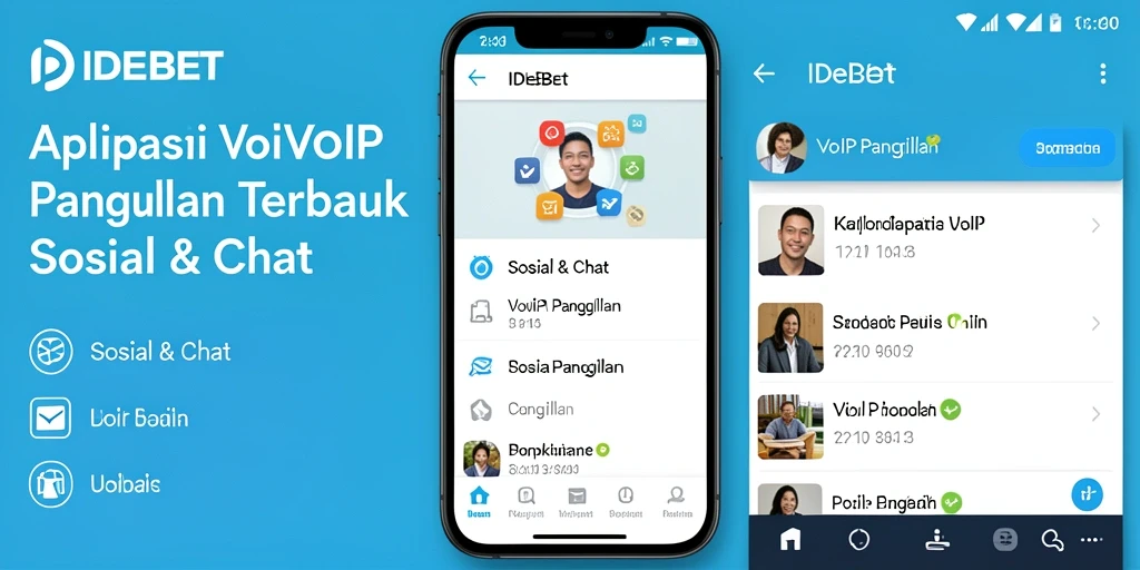 Tampilan antarmuka pengguna aplikasi IDEBET untuk VoIP Panggilan.