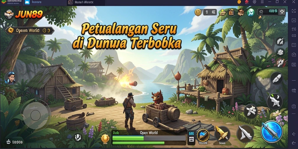 Tampilan antarmuka <strong>JUN88</strong> yang menampilkan dunia terbuka yang luas.
