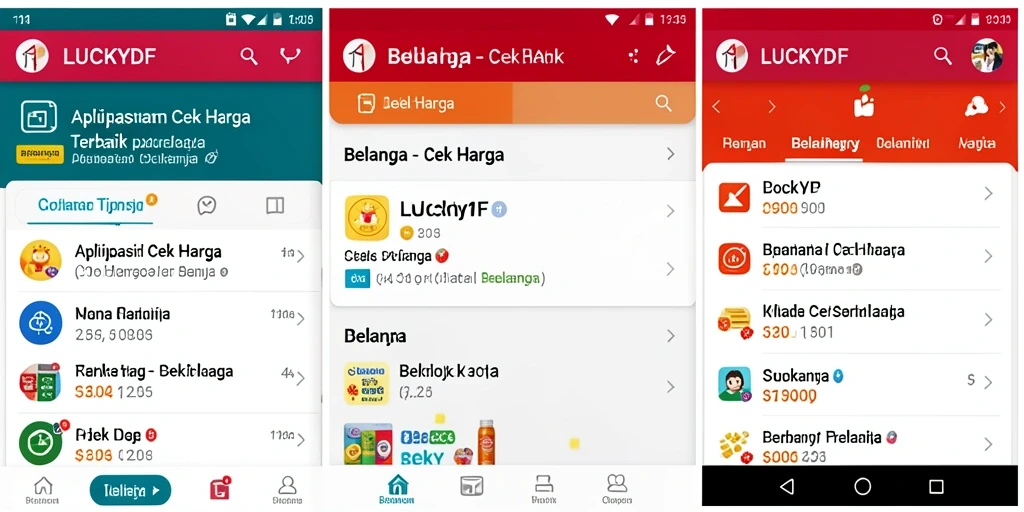 Tampilan antarmuka LUCKYDF untuk pencarian harga produk.