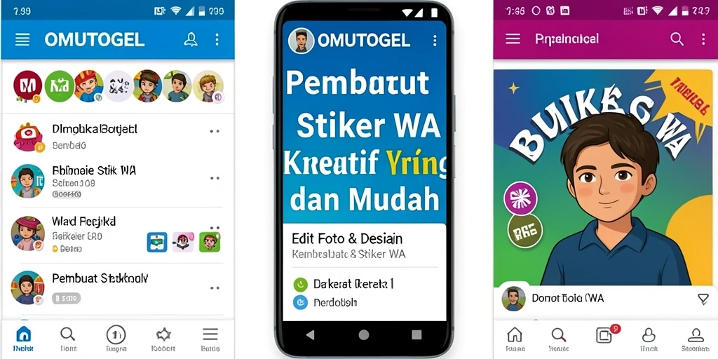 Antarmuka aplikasi OMUTOGEL yang memudahkan pembuatan stiker WA.