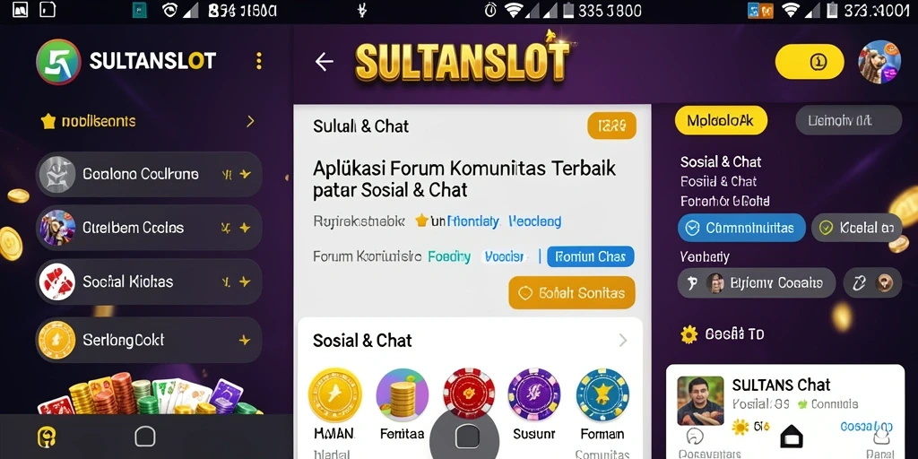 Antarmuka pengguna SULTANSLOT yang menarik untuk Forum Komunitas.
