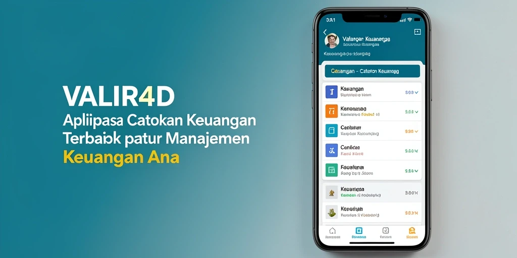 Screenshot antarmuka utama VALIR4D yang menunjukkan fungsi catatan keuangan.