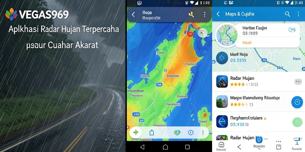 Tampilan antarmuka VEGAS969 dengan fitur Radar Hujan yang informatif.